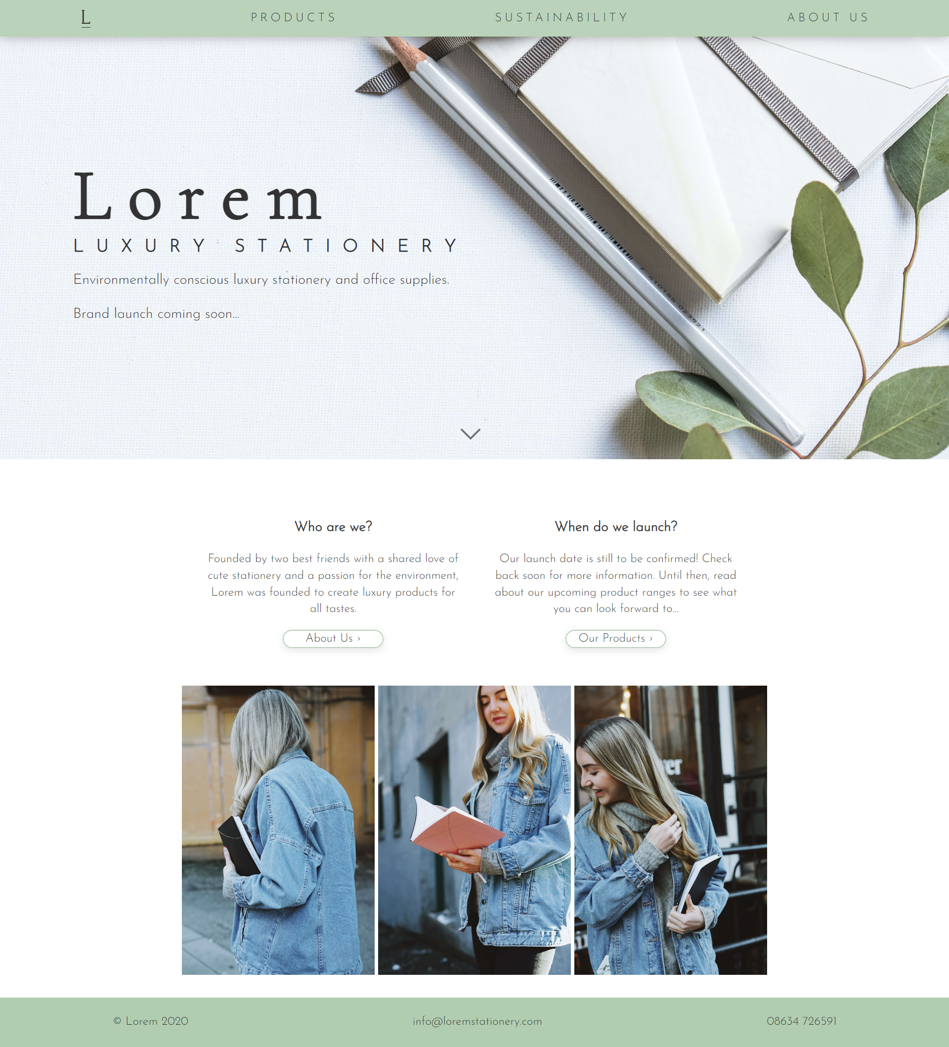 Lorem Stationary Home Page